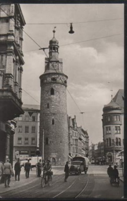 Halle an der Saale Klement-Gottwald-Straße mit Leipziger Turm
