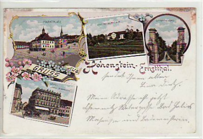 Hohenstein-Ernstthal Litho Ansichtskarte von 1906