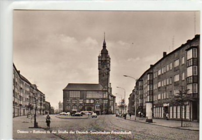 Dessau Rathaus und Straße 1970