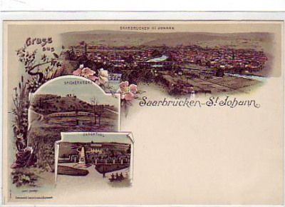 Saarbrücken - St.Johann Litho ca 1900