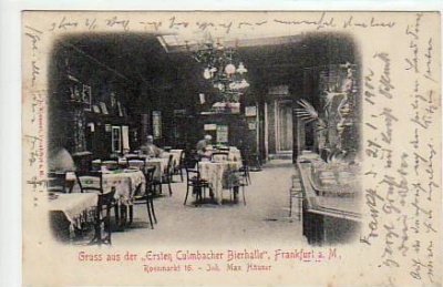 Frankfurt am Main Culmbacher Bierhalle Rossmarkt 16. von 1902