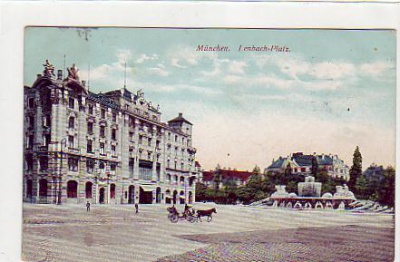 München ,alte Ansichtskarten ,Lenbach-Platz 1912