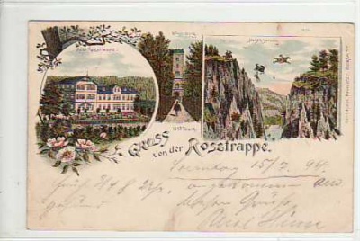 Rosstrappe Thale Harz Ansichtskarten Vorläufer von 1894