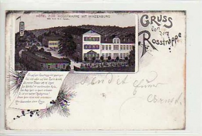 Rosstrappe Thale im Harz Ansichtskarten Vorläufer von 1897