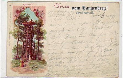 Ostseebad Heringsdorf Langenberg Litho 1903