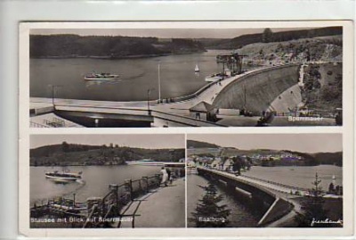 Saalburg Saale Stausee,Sperrmauer Motorschiff 1939