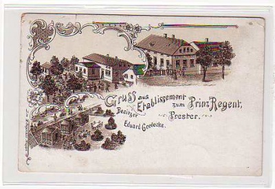 Magdeburg ,Litho,Gasthaus Prinz Regent ,Vorläufer