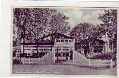 Walddorf bei Lübeck Gesellschaftshaus und Cafe 1942