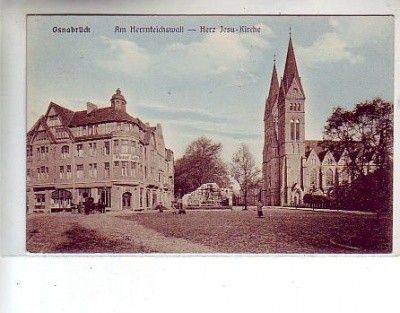Osnabrück Am Herrnteichswall Herz Jesu Kirche ca 1910