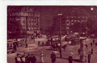 Berlin Mitte ,Strassenbahn im Mondschein 1912