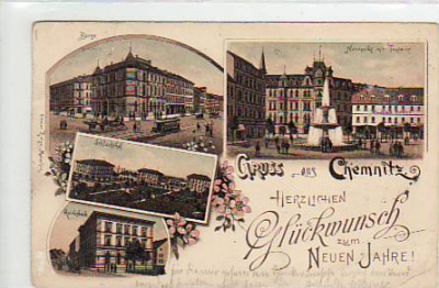 Chemnitz Litho Neumarkt,Börse 1901