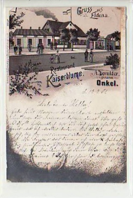 Greifswald Eldena Restaurant Kaiserblume Litho 1901